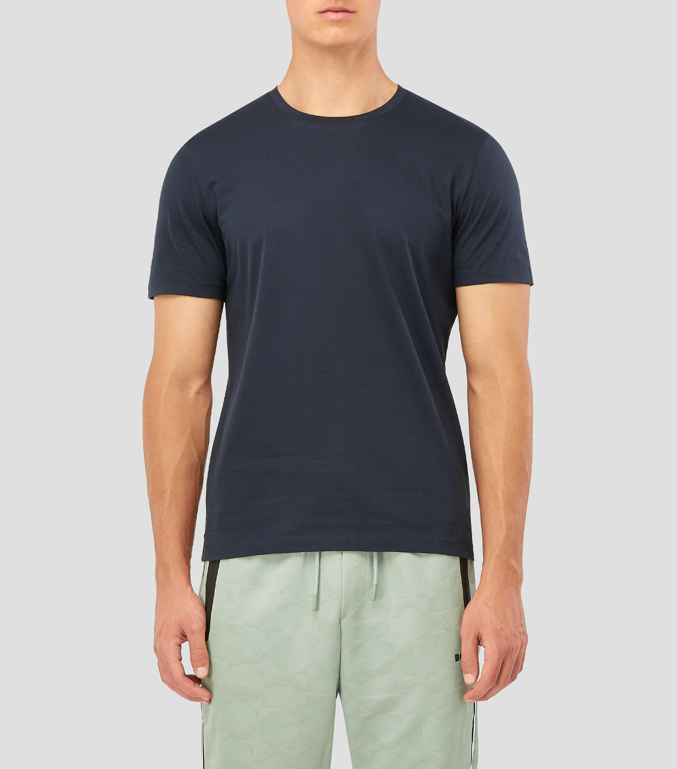 Playera de manga corta slim fit en algodón mercerizado Hombre